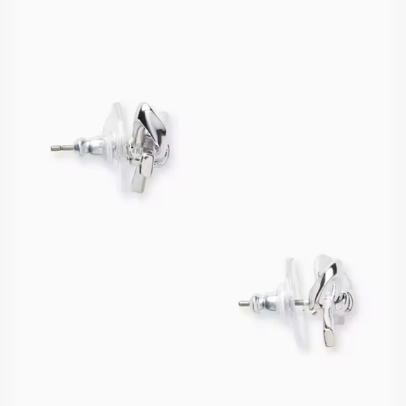 Kate Spade Skinny Mini Bow Studs - Silver - Picture 2 of 3